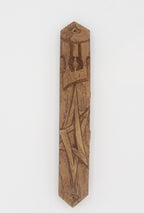 Hebrew Jewish Hand Carved Mezuzah Case With Shin - 7 Inches - Avi's Judaica